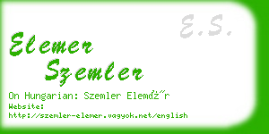 elemer szemler business card